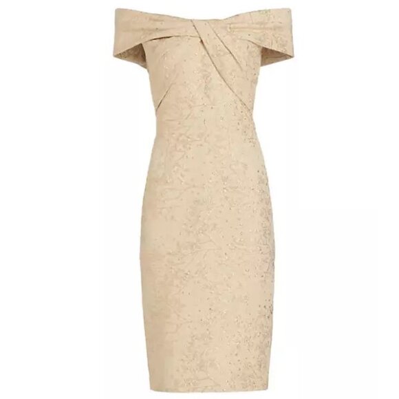 Rickie Freeman for Teri Jon Dresses & Skirts - Metallic Jacquard Off-The-Shoulder Dress\